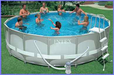 An Intex 16ft round Ultra Frame Pool